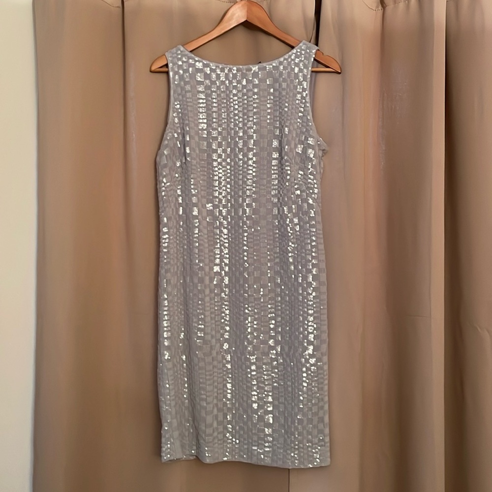 Ralph Lauren Silver Sequin Evening Dress